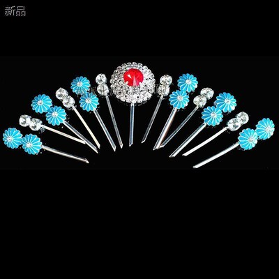 现货速发直播戏曲头面整套水钻头饰 主播京剧豫剧秦腔婺剧头面七