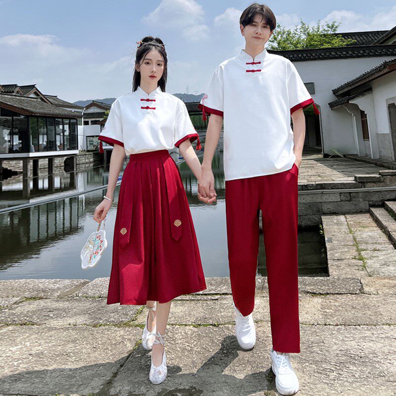 现货速发民国风班服古风汉服套装夏男生合唱演出服中学生中式中国