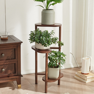实木花架客厅阳台置物架室内落地花盆托架电视旁多层绿植多肉花架