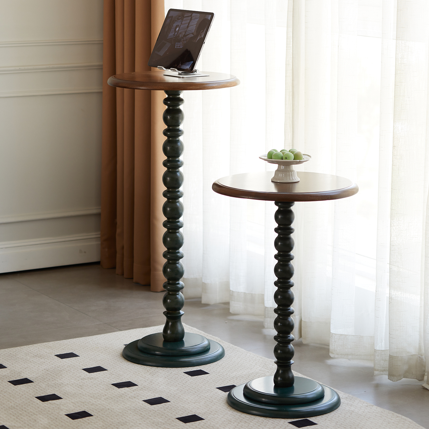 实木复古边几法式茶几卧室床头桌