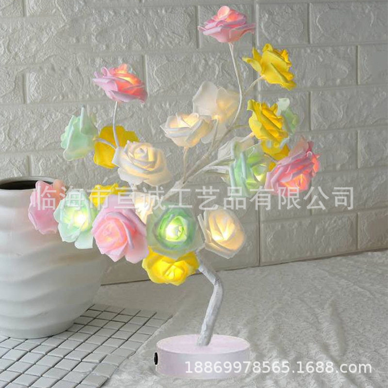 LED玫瑰花摆台灯树形卧