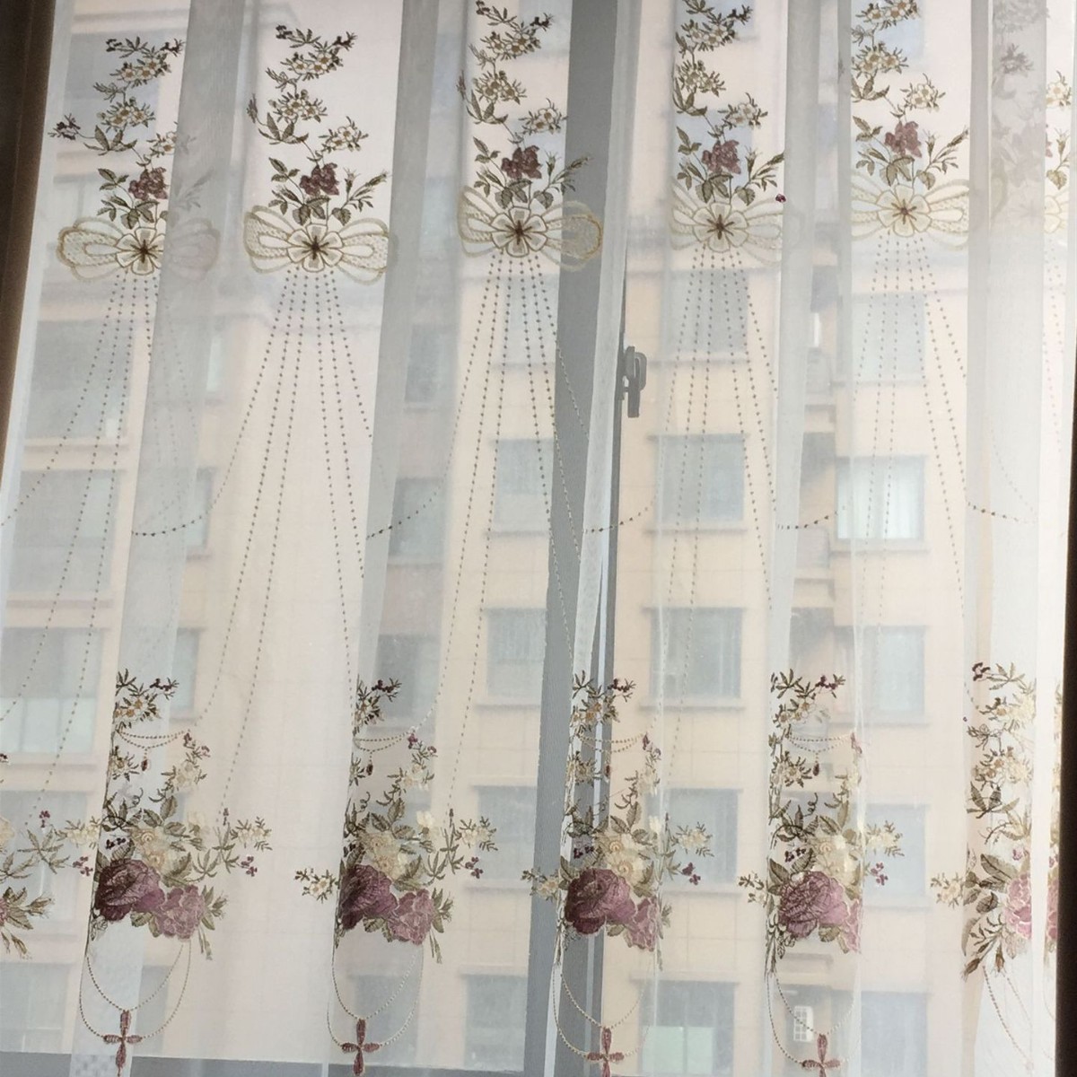法式吊篮花蓝纱浪漫绣