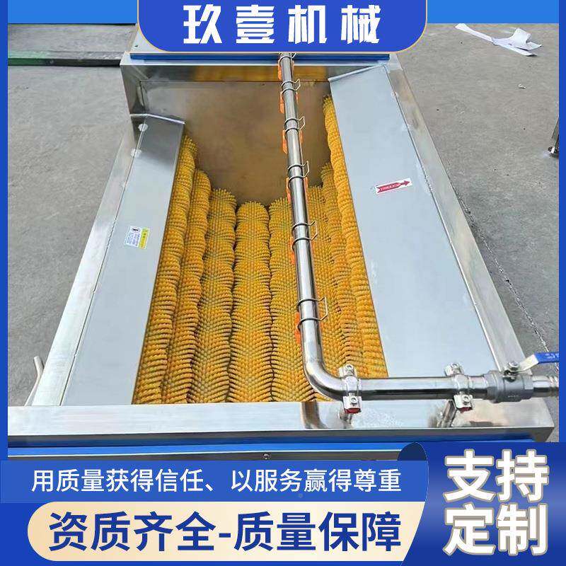 大PQO皮姜U型红毛辊清马洗去机 食品厂蹄清洗机商用薯山药清洗去