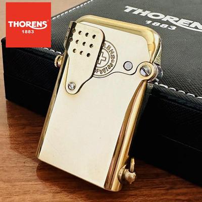 托牌源自瑞士THORENS送擦铜膏伦斯双钩钩煤油单黄铜打火机个性品