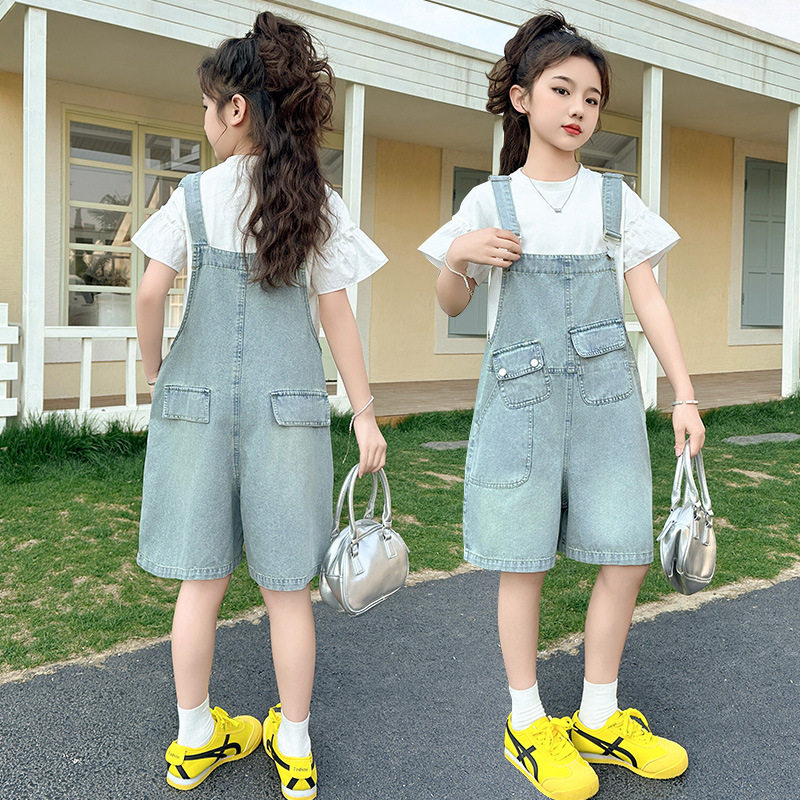 套装夏装休闲夏季背带女童2025