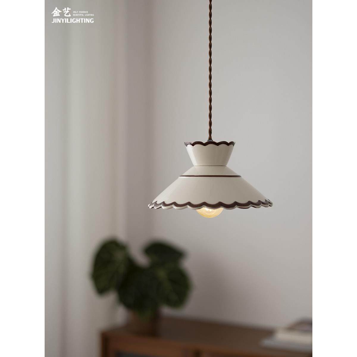 法式中古风手绘陶瓷吊灯餐厅床头玄关吧台过道日式复古奶油风灯具,家装灯饰光源,床头/玄关/吧台/过道吊灯,淘宝优惠券,粉丝福利购,淘宝优惠卷