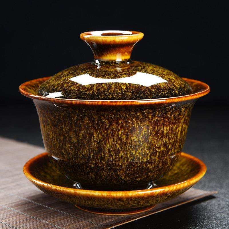 窑变大号功夫茶具家用手抓泡茶碗茶道单个陶瓷茶杯天目釉三才盖碗,餐饮具,盖碗,淘宝优惠券,粉丝福利购,淘宝优惠卷