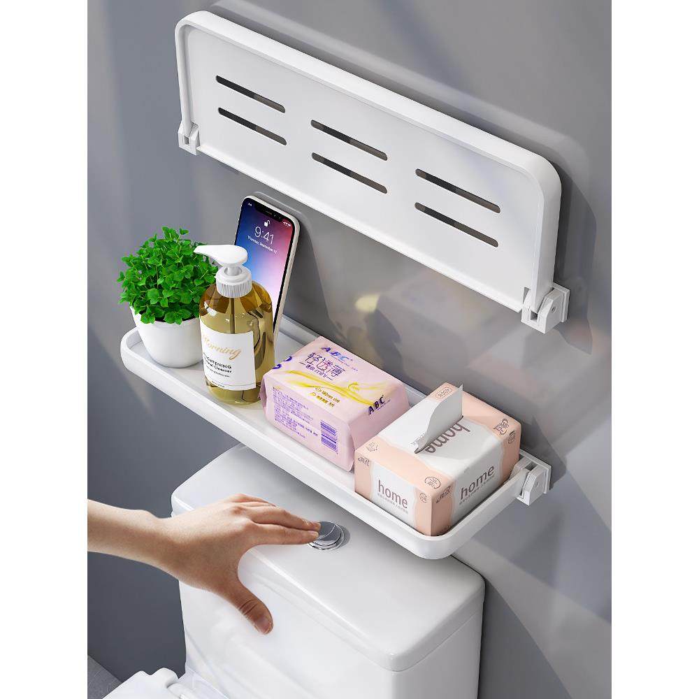 折叠卫生间马桶后面上方置物架浴室厕所收纳柜免打孔壁挂纸巾架子,家庭/个人清洁工具,浴室角架/置物架,淘宝优惠券,粉丝福利购,淘宝优惠卷