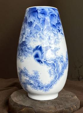 景德镇陶瓷花瓶摆件新中式客厅玄关博古架装饰品青花瓷器