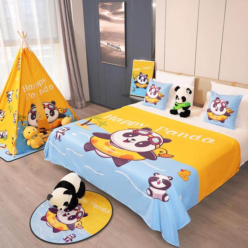 星级酒店客房床尾巾宾馆家庭儿童房亲子房床旗动漫卡通床盖床尾垫,床上用品,床盖,淘宝优惠券,粉丝福利购,淘宝优惠卷
