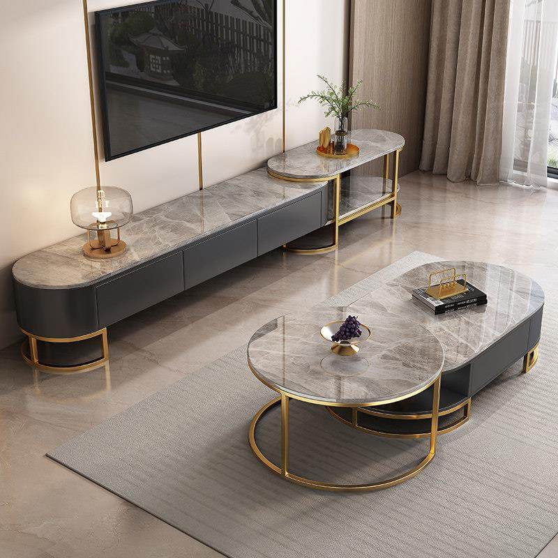 岩板电视柜简约现代轻奢小户型客厅落地柜茶桌伸缩茶几电视柜组合,住宅家具,电视柜,淘宝优惠券,粉丝福利购,淘宝优惠卷