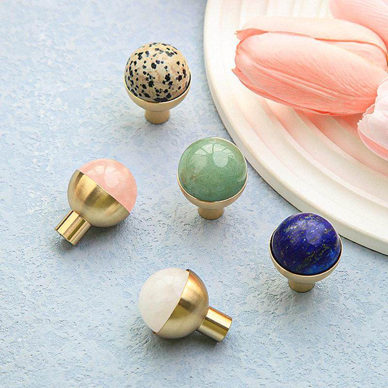 儿童房明装天然石水晶小拉手北欧抽屉衣柜门橱柜简约单孔黄铜把手,基础建材,小拉手,淘宝优惠券,粉丝福利购,淘宝优惠卷