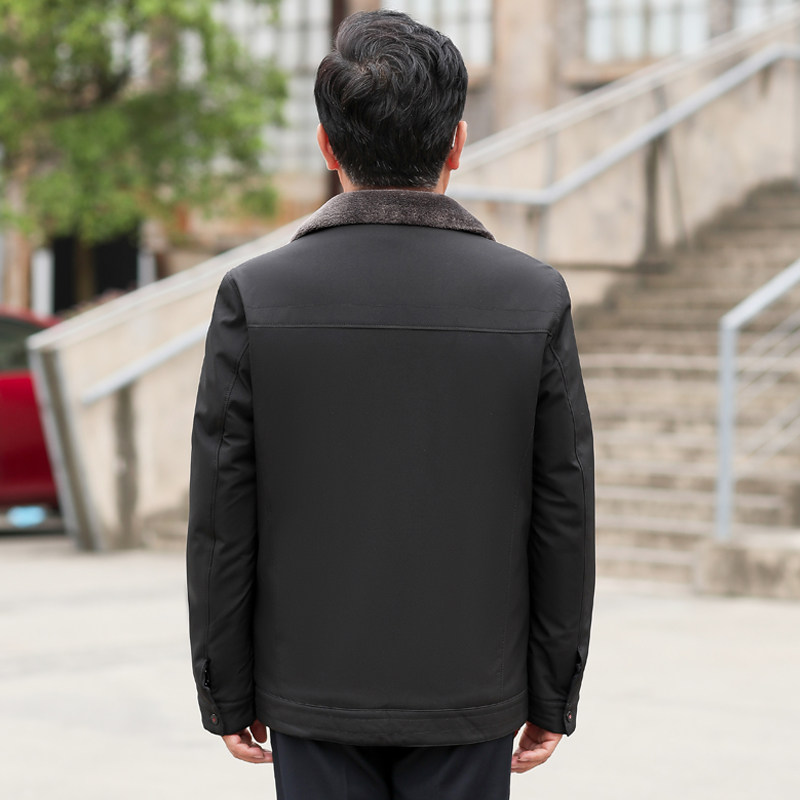 爸爸冬装外套加绒加厚款秋冬季爷爷夹克40中老年人50岁60中年男装