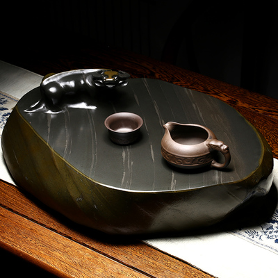 安徽歙砚天然原石老坑砚台龙尾山金皮籽料大尺寸石砚/孺子牛/耕耘