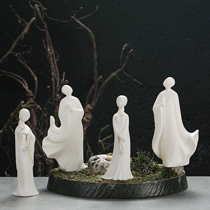 白瓷仕女陶瓷人物工艺客厅书房桌面酒柜玄关家居装饰品创意摆件,家居饰品,装饰摆件,淘宝优惠券,粉丝福利购,淘宝优惠卷