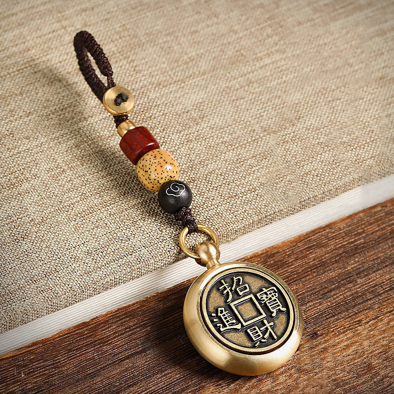 [真铜]纯铜不动明王菩萨钥匙扣挂件属鸡汽车挂坠文殊大日如来手绳