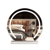 桌面化妆镜台式 梳妆镜子带灯家用智能轻奢高级主卧室梳妆台大镜子