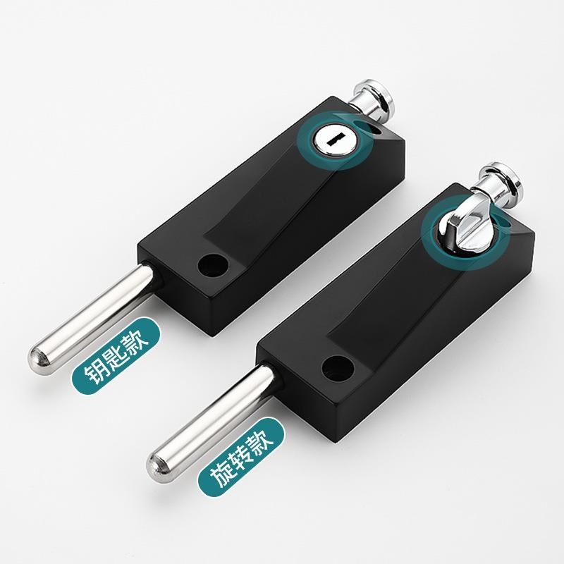 自动门销旋转门插弹簧插锁玻璃门大门木门安全明装锁弹簧地插销式