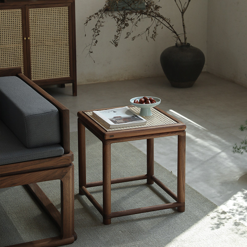 璞木新中式藤席小方凳实木换鞋凳矮凳小凳子茶凳木凳家用仿古板凳,住宅家具,矮凳,淘宝优惠券,粉丝福利购,淘宝优惠卷