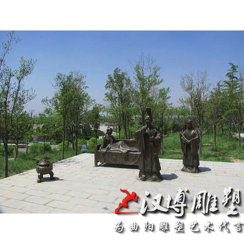 玻璃钢仿铜人物雕塑铸铜二十四孝卧冰求鲤人物场景雕塑铜雕古代人