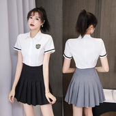 百褶裙 沐足疗按摩美容院气质套装 新款 足浴桑拿技师工作服女酒店衫