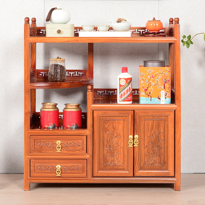 新中式茶水柜实木茶叶柜家用餐边柜客厅储物柜办公小茶桌酒水边柜