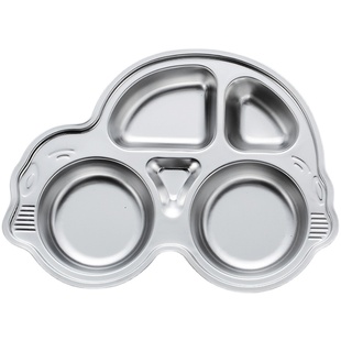 304不锈钢儿童餐盘分格可爱宝宝 卡通幼儿园学校食堂餐盘餐具套装