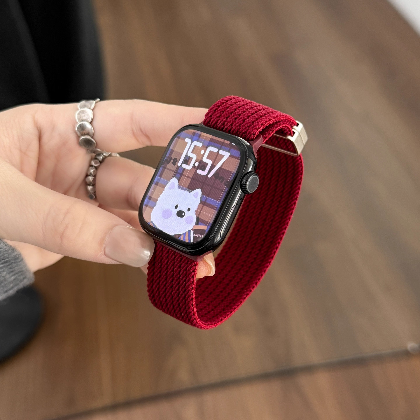 苹果手表尼龙编织磁吸弹力表带