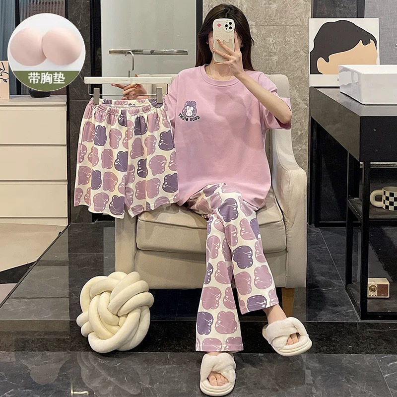 2026新款睡衣女款夏季带胸垫可