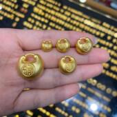 金包银大小胖福吊坠古法小胖福吊坠挂坠小金坨平安锁项链周岁送礼