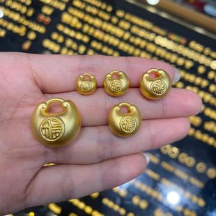 金包银大小胖福吊坠古法小胖福吊坠挂坠小金坨平安锁项链周岁送礼