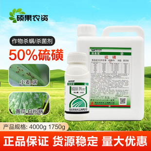 双吉50%硫磺杀菌剂杀螨剂小麦果树清园白粉病茎枯病悬浮剂农药