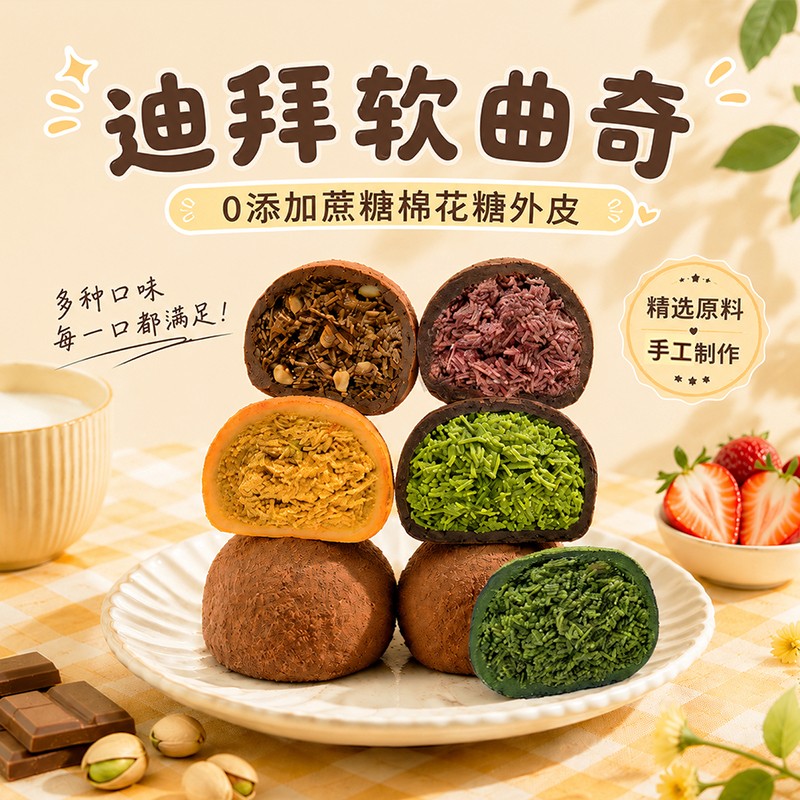 恋爱星球纯可可迪拜软曲奇巧克力软糯棉花糖开心果酱手工制作