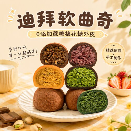 恋爱星球纯可可迪拜软曲奇巧克力软糯棉花糖开心果酱手工制作