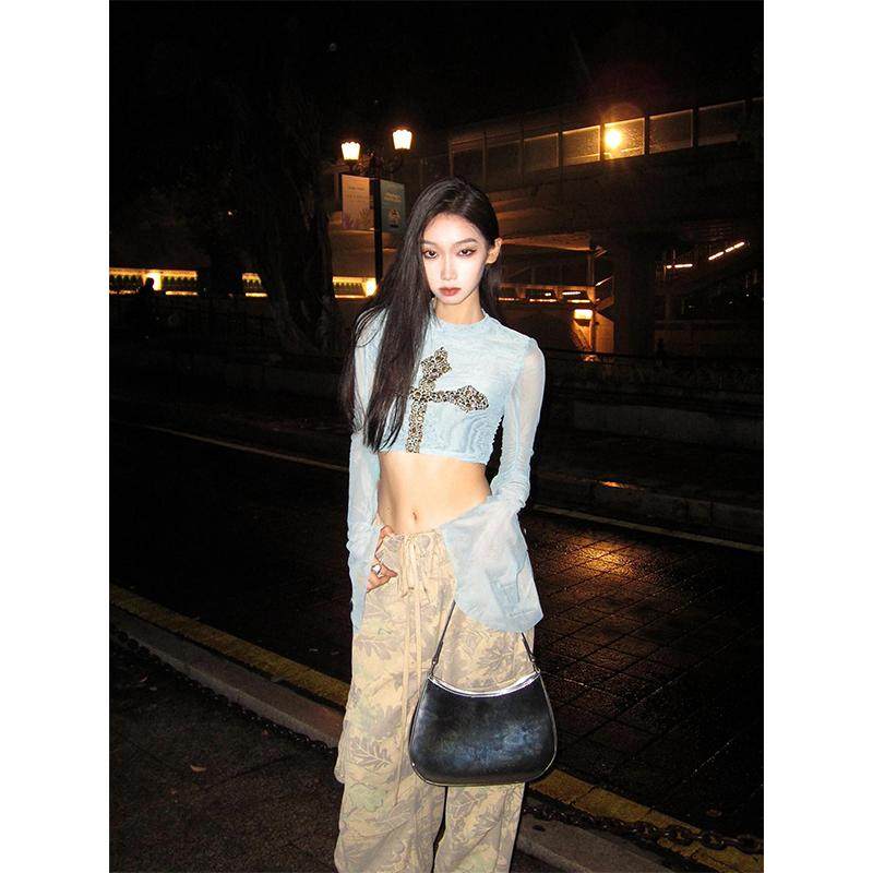 LADAYLS烫钻辣妹T恤女