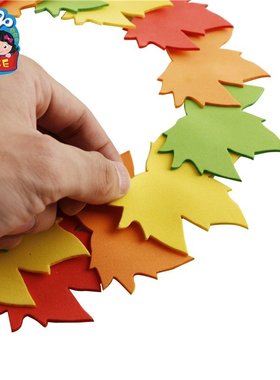 枫叶环吊饰手工涂色吊饰DIY白胚涂色枫叶吊饰MEIKE手工材料包EC08