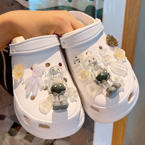 暴力熊透明人洞洞鞋配饰crocs鞋扣鞋花女卡洛驰cross配件饰品装饰