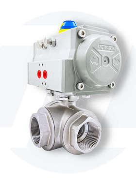 不锈钢气动三通球阀丝扣球阀L型丝三通内型Q6145F-16PDN15T三通阀