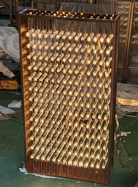 定制带灯不锈钢亚克力酒柜餐边柜靠墙展示柜红酒架钢板柜源头工厂