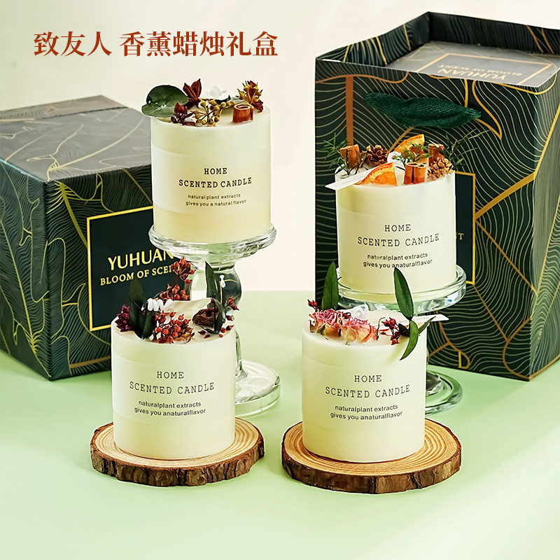 森系永生花香薰蜡烛家用