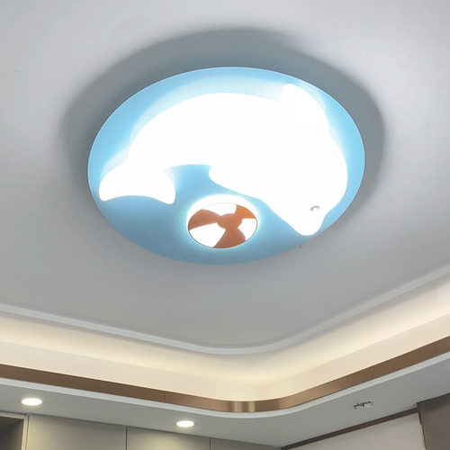 2025新款儿童房吸顶灯LED男孩创意海豚灯卧室灯女孩卡通房间灯具