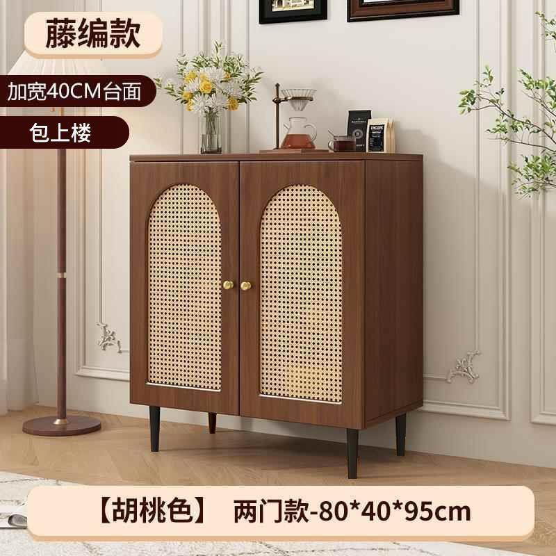 餐餐边柜法IWN式家藤编储物柜用茶水柜厨厅房多功能中古收纳橱柜