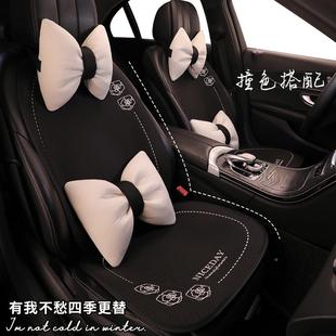 通用夏季 汽车套坐垫四季 亚麻QKY套座垫座网红女士防滑座椅后排车