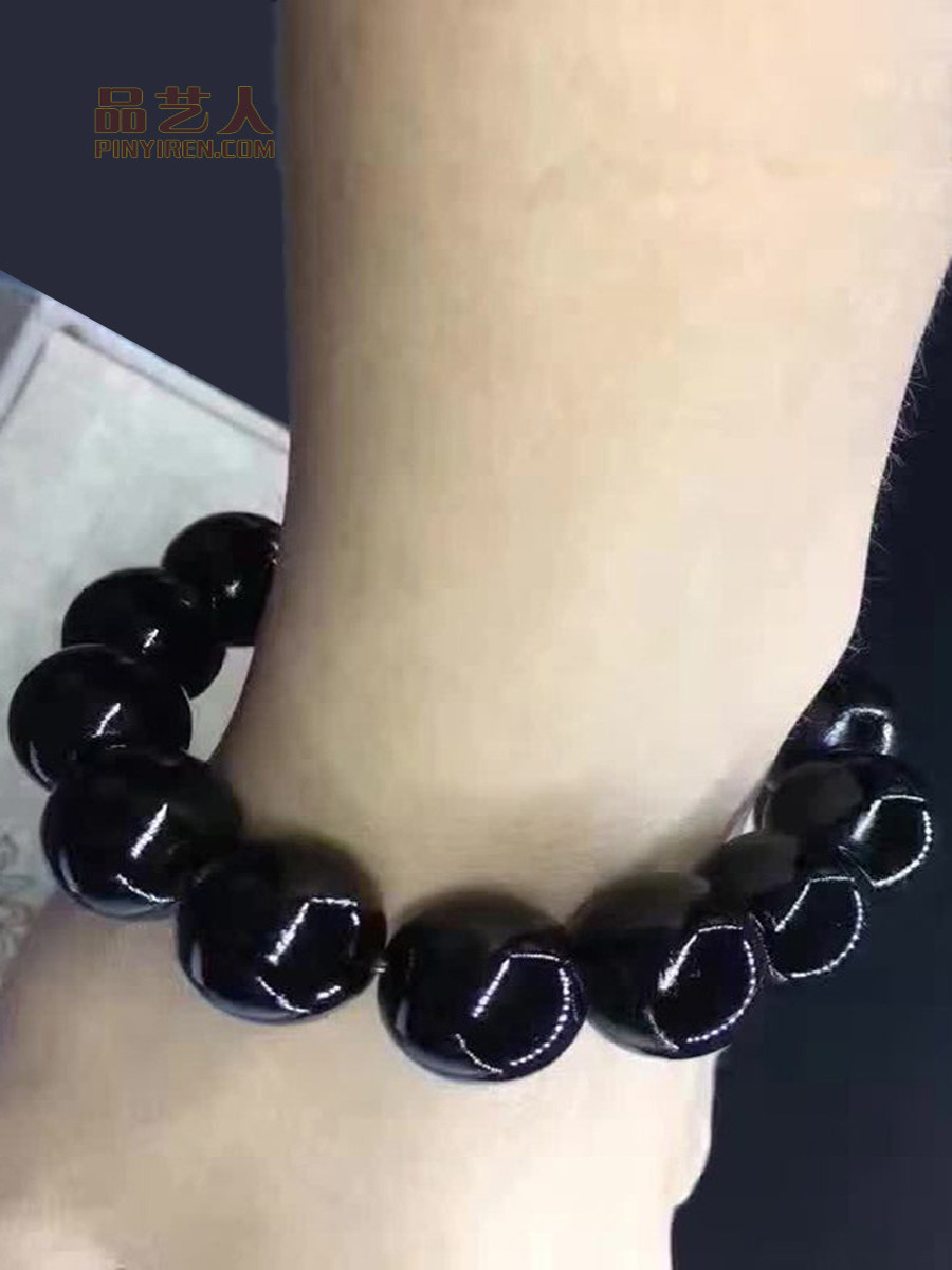 海铁树手串纯天然全黑情侣款海柳海藤海骨黑珊瑚佛珠手链时尚潮流