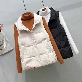 2024大码羽绒棉服马甲女秋冬短款韩版学生坎肩百搭宽松马夹潮