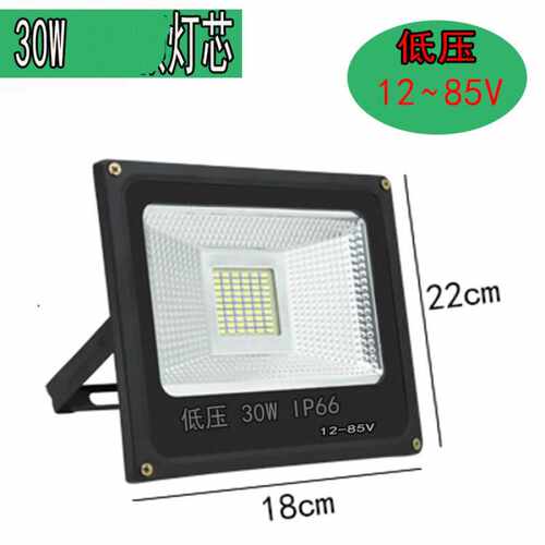 LED低压投光灯12v24v36v室外防水船用照明灯48v60v72v30w白光【12