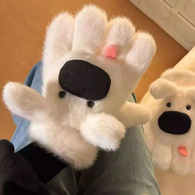 五指手套女秋冬季骑行可爱加绒加厚棉学生骑车用滑雪冬天保暖防寒