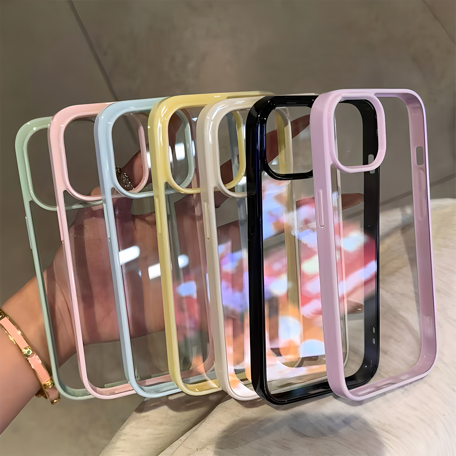 ins风韩系夏天超火简约透明亚克力适用苹果18promax手机壳iphone17纯色16pro网红15高颜值14高级感1
