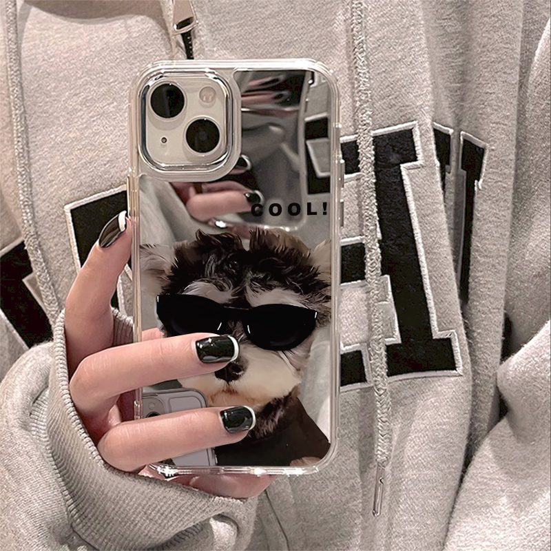 胜壳苹果手机壳镜面搞怪猫狗可爱