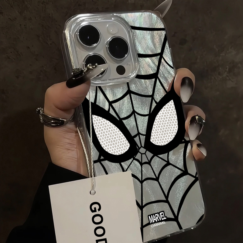 胜壳潮牌蜘蛛侠手机壳羽纱高级感